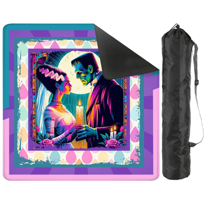 Sci - Fi Frankenstein And Bride Mahjong Mat - Splash of Color Co.