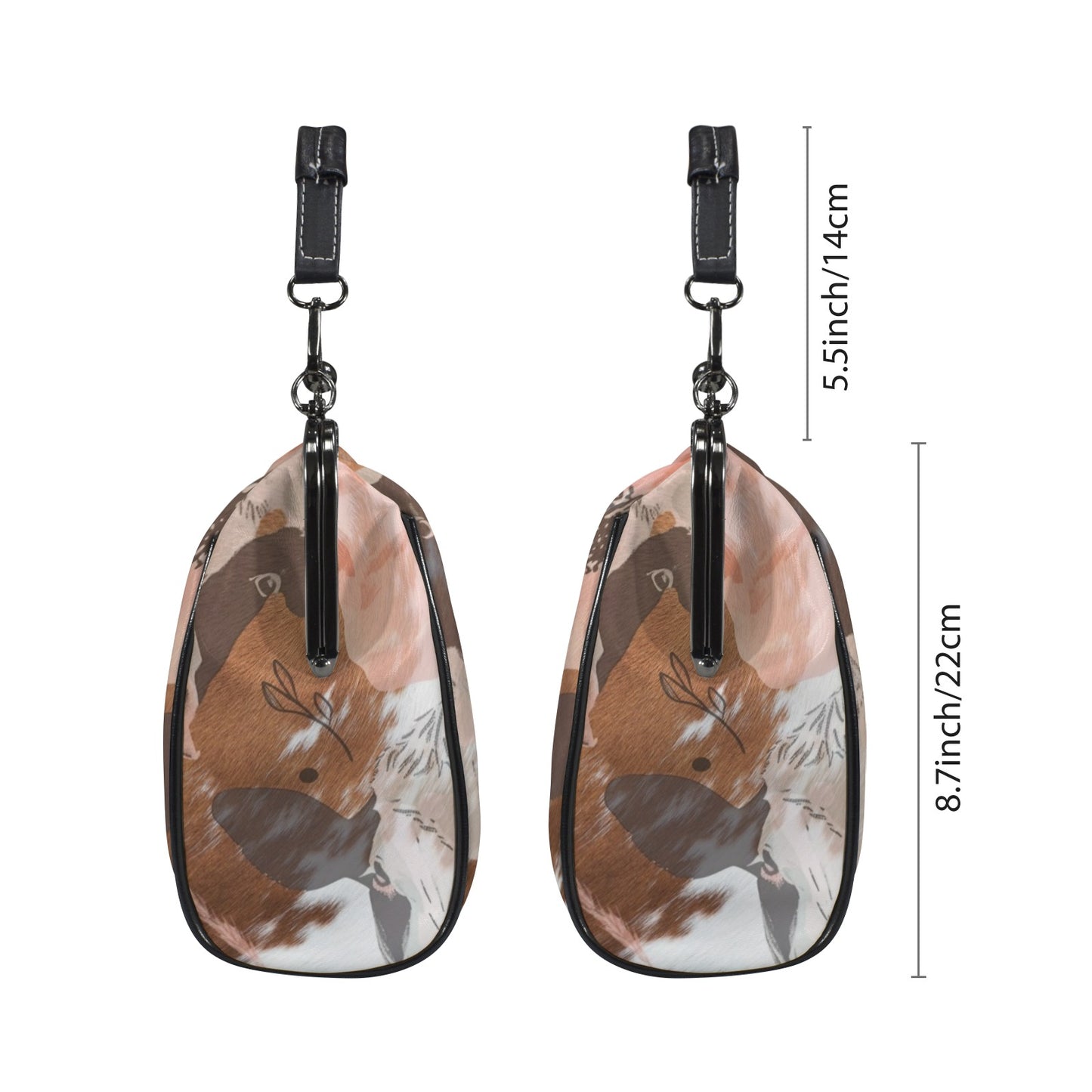 Ole Bessie Vintage Kisslock Cow Handbag Shoulderbag - Splash of Color Co.