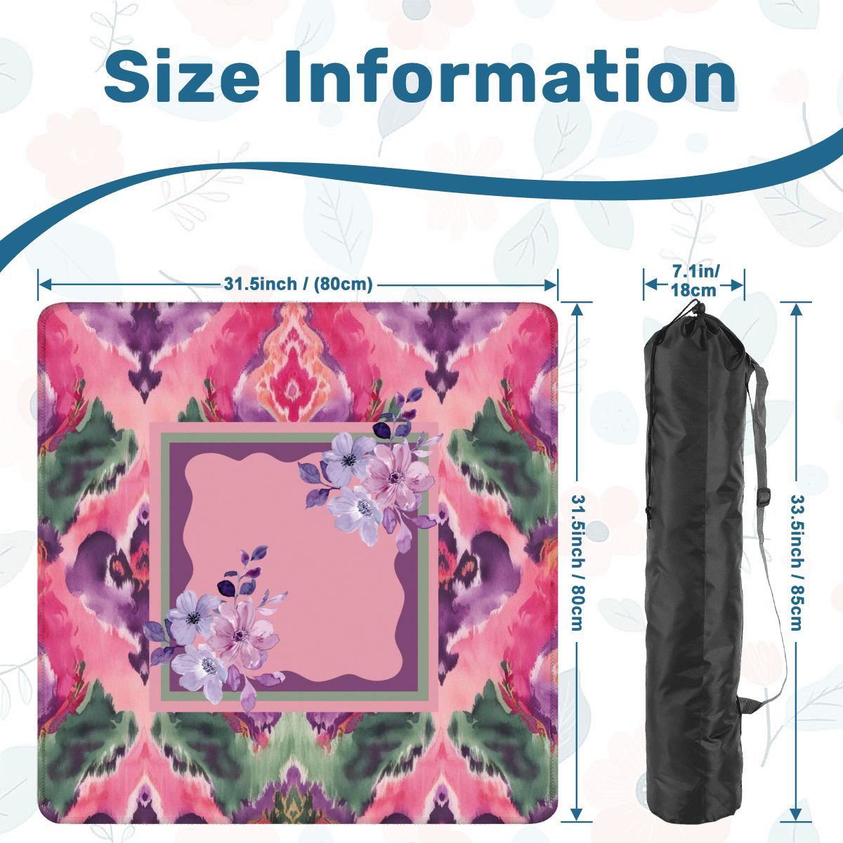 Mahjong Mat Ikat Watercolor Pink, Purple, Emerald Green Boho Mahj Mat