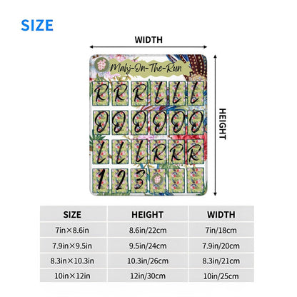 Mahj On The Run Floral Asian Chinoiserie Solo Practice Pads Roll And Go Stitched Edge (Vertical) - Splash of Color Co.