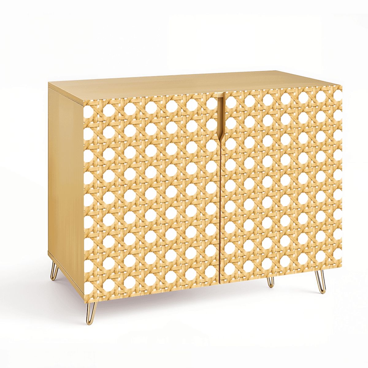 Vintage Cane Mahjong Tiles And Accessories Sideboard Credenza Cabinet - Splash Of Mahj And Color Co.