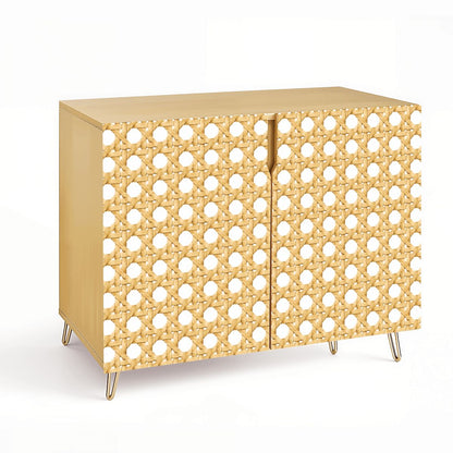 Vintage Cane Mahjong Tiles And Accessories Sideboard Credenza Cabinet - Splash Of Mahj And Color Co.