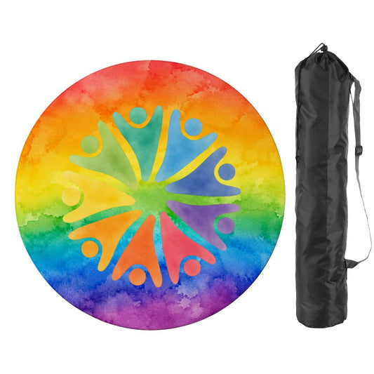 LGBTQ Rainbow Tie Dye Round Mahjong Mat - Splash Of Mahj And Color Co.