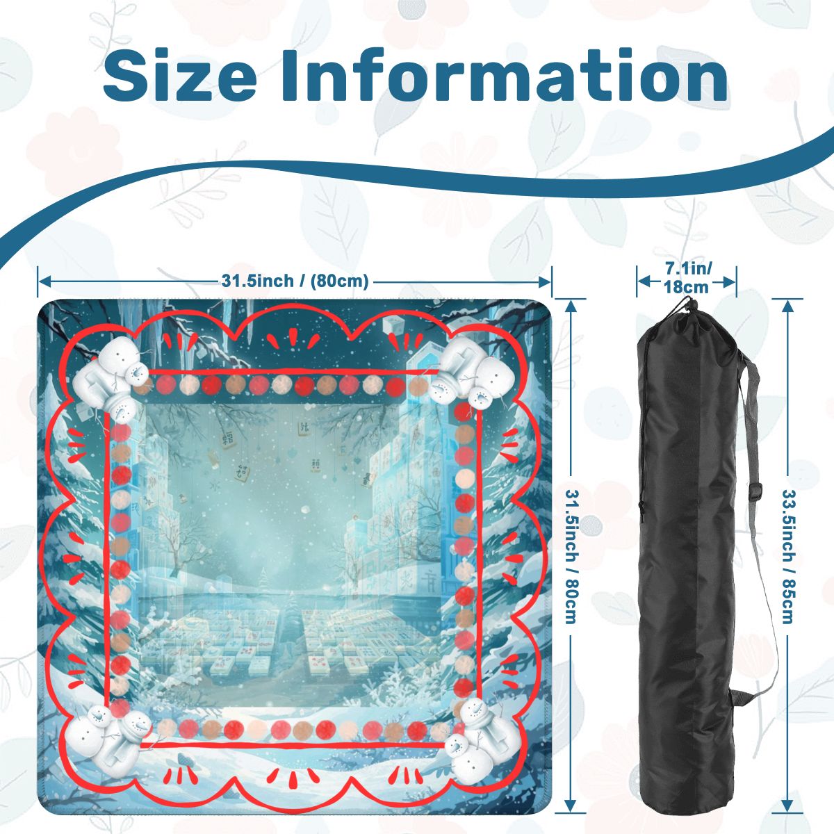 Whimsical Winter Mahjong in Moonlight, Frosty Cold Winter Night Mahj Game Night - Splash of Color Co.