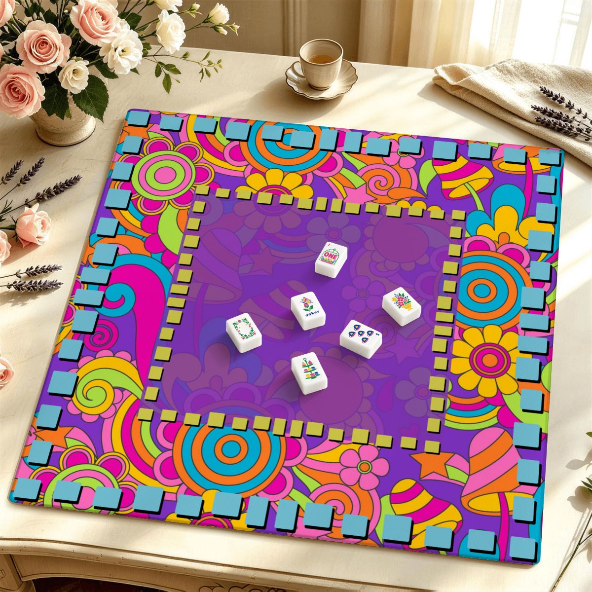 Shroom Boom Modtastic Mahjong Mat Sleek Surface - Splash Of Mahj And Color Co.