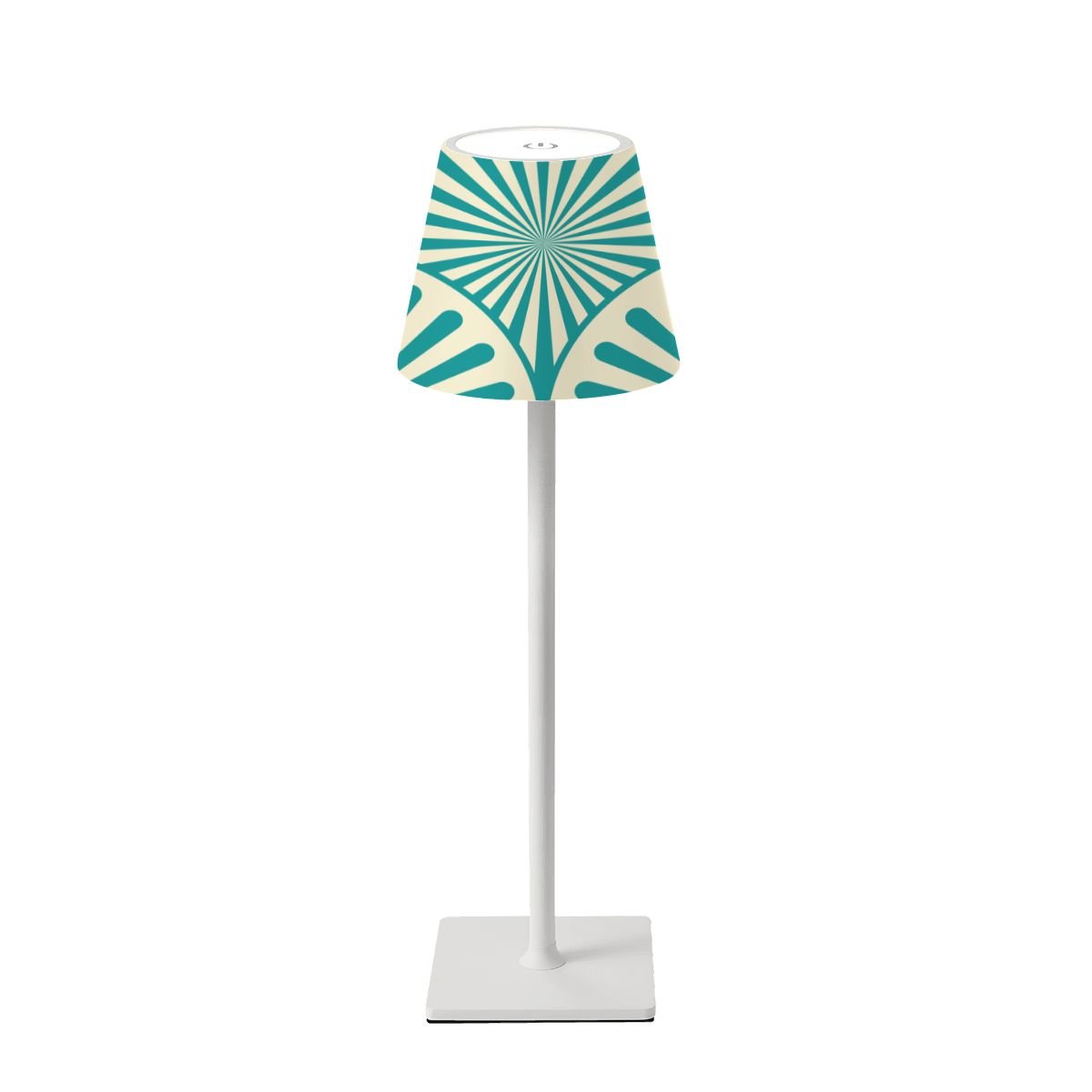 Mahjong LED Cordless Table Lamp, Teal Art Deco Design - Splash of Color Co.