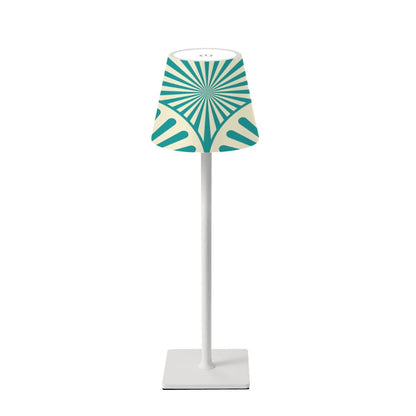 Mahjong LED Cordless Table Lamp, Teal Art Deco Design - Splash of Color Co.