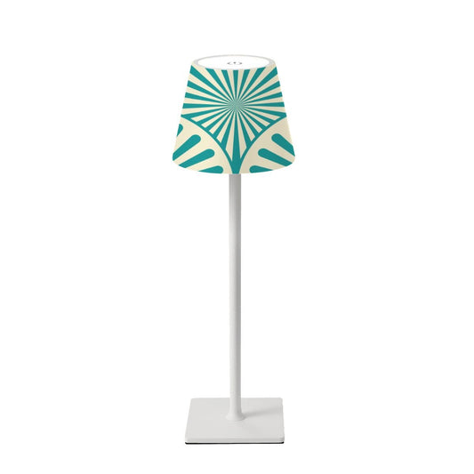 Mahjong LED Cordless Table Lamp, Teal Art Deco Design - Splash of Color Co.