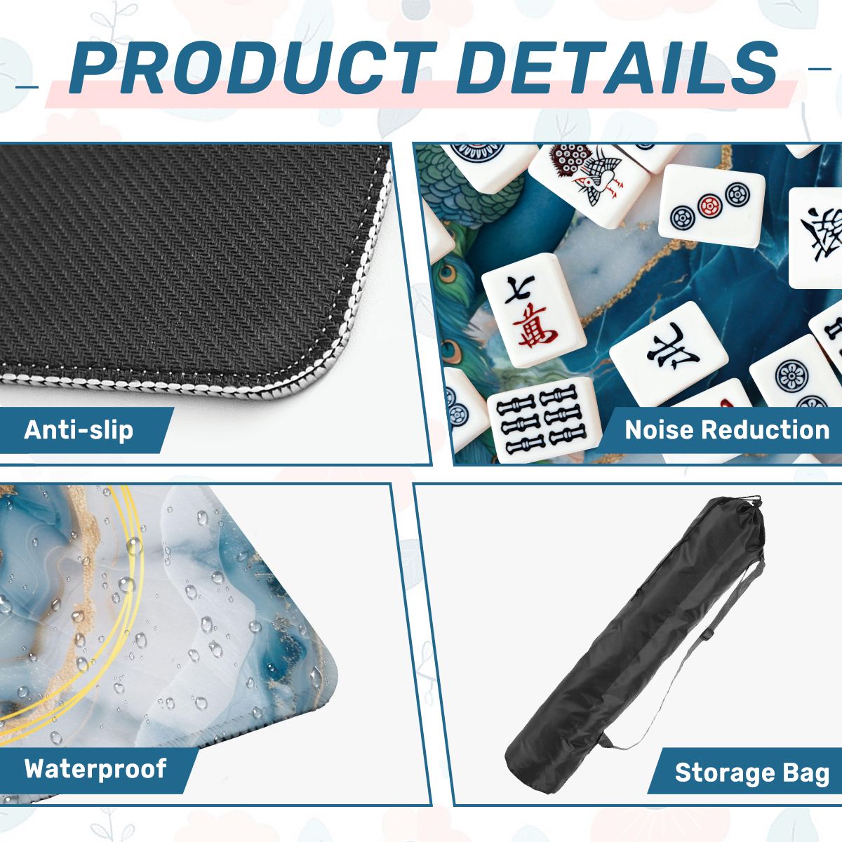 Peacock Blue Lagoon Mahjong Mat - Splash of Color Co.