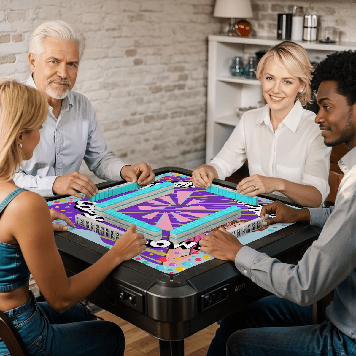 Purple Pop Art Mahjong Mat - Splash of Color Co.