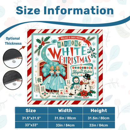 Mahjong White Nostalgic Christmas Haynes Sisters Mahjong Mat Sleek Surface