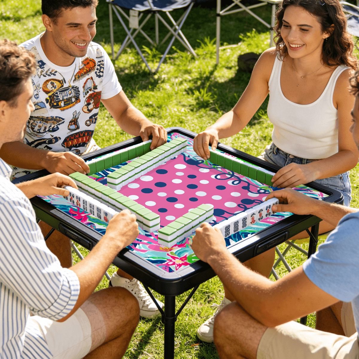 Preppy Pastel Polka Dot Mini Mahjong Mat - Splash of Color Co.