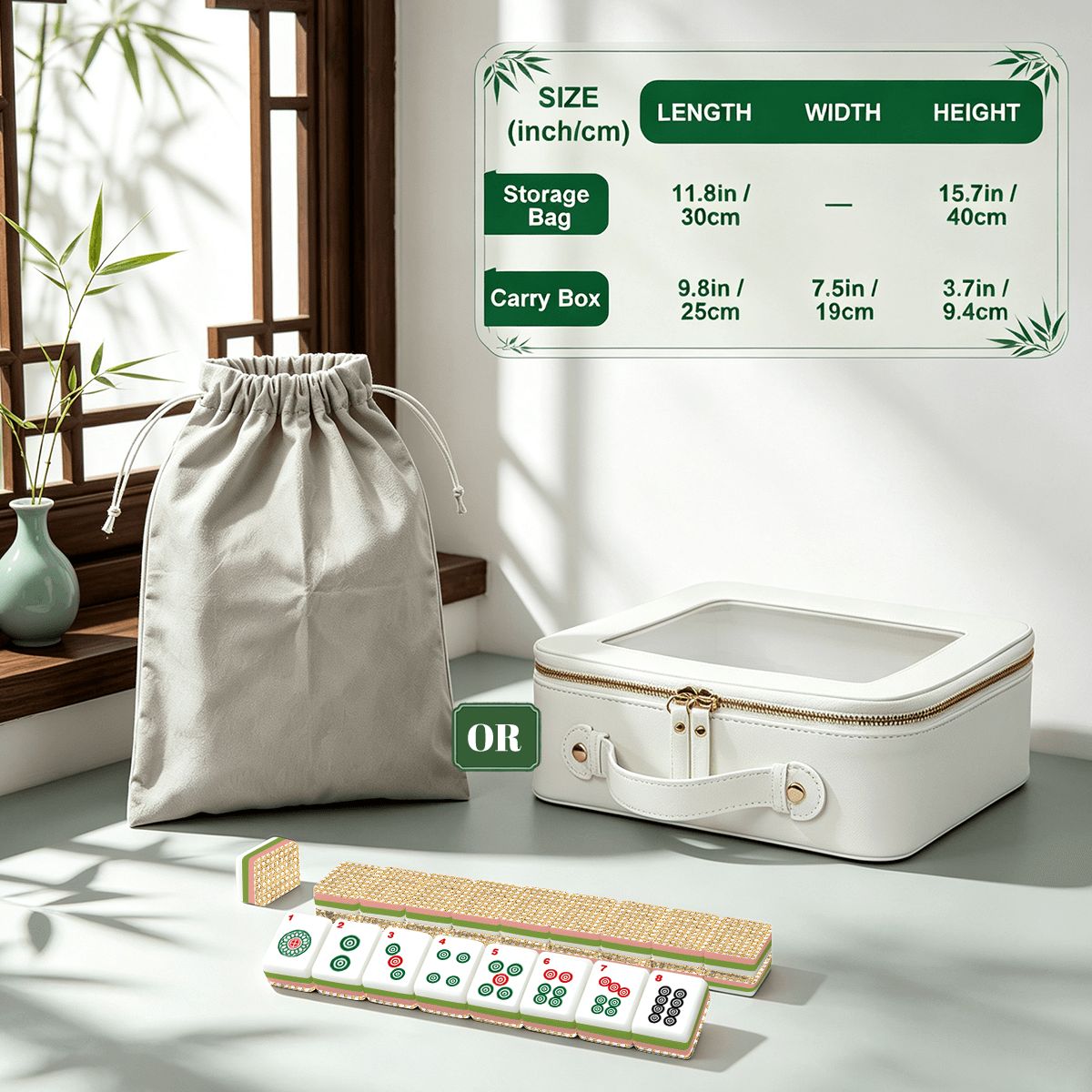 Vintage Cane Back 4 Layer American Mahjong Tiles Set With Carry Case