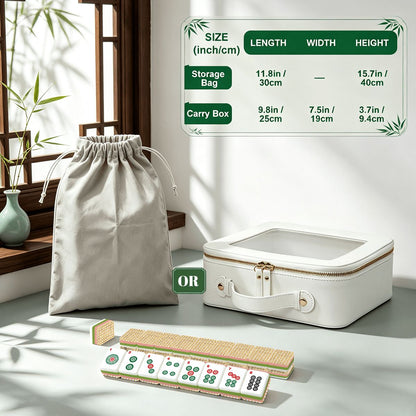 Vintage Cane Back 4 Layer American Mahjong Tiles Set With Carry Case