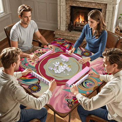 Bohemian Bejeweled Scalloped Mahjong Mat