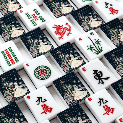Sweater Weather Nostalgic Christmas American Mahjong Tiles With Carry Case - Splash of Color Co.