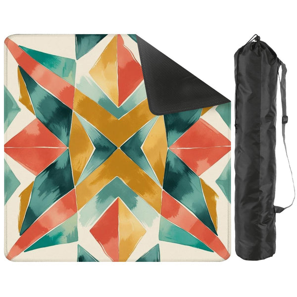 Boho Burst Prism Of Color, Emerald Green, Orange Mahjong Mat - Splash of Color Co.
