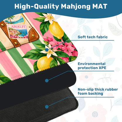 Mini Mahjong Travel Mat, Pink Green Preppy Design - Splash Of Mahj And Color Co.