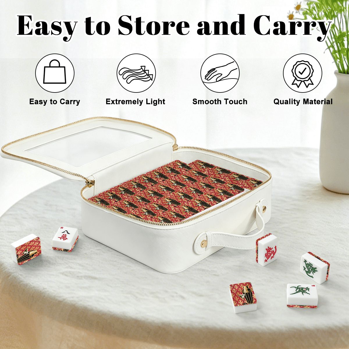 Art Deco Speakeasy Cocktail Shaker American Mahjong Tiles And Carry Case Bundle - Splash Of Mahj And Color Co.