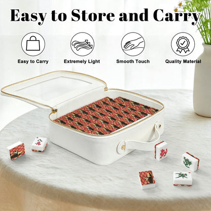 Art Deco Speakeasy Cocktail Shaker American Mahjong Tiles And Carry Case Bundle - Splash Of Mahj And Color Co.