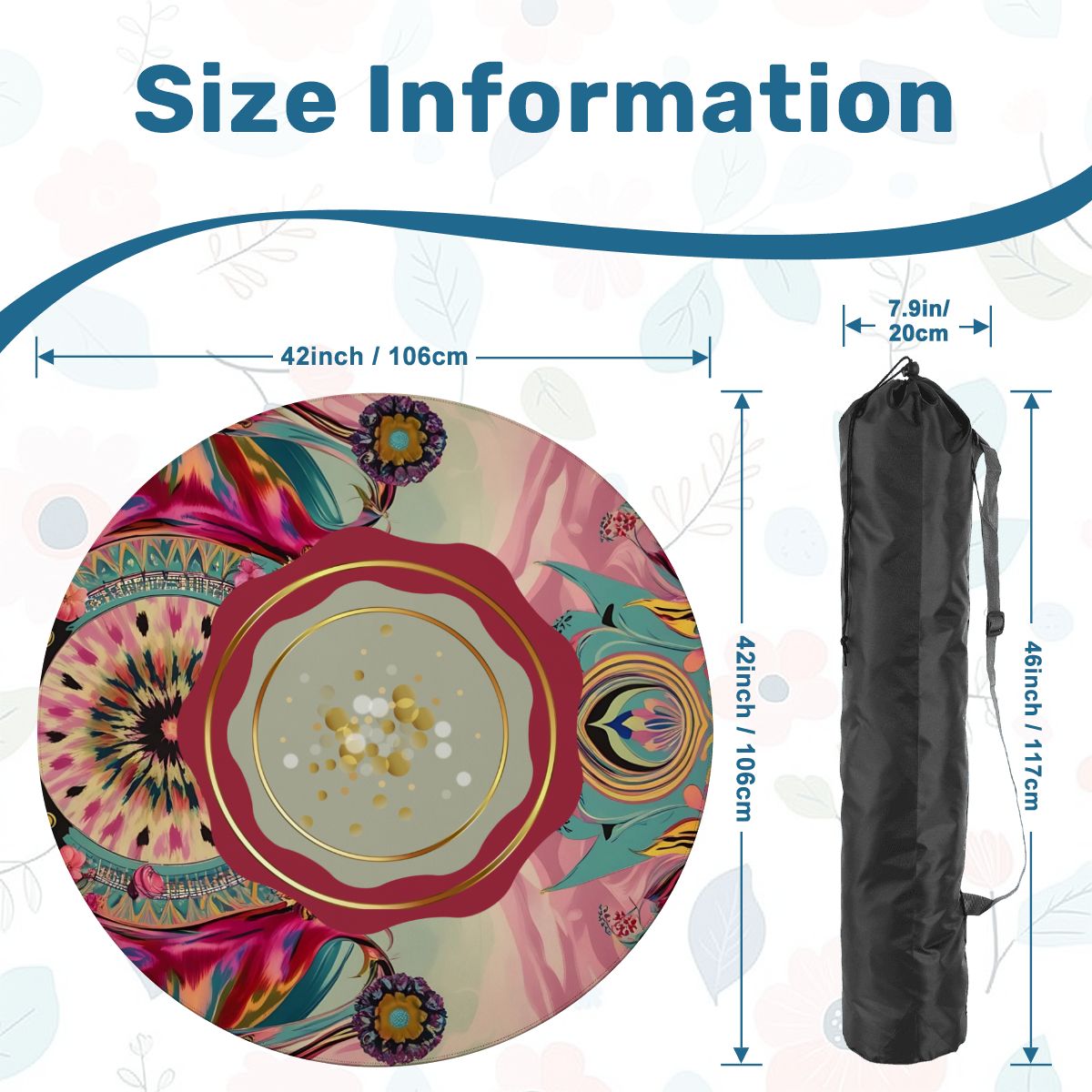 Bejeweled Boho Watercolor Round Mahjong Mat - Splash Of Mahj And Color Co.