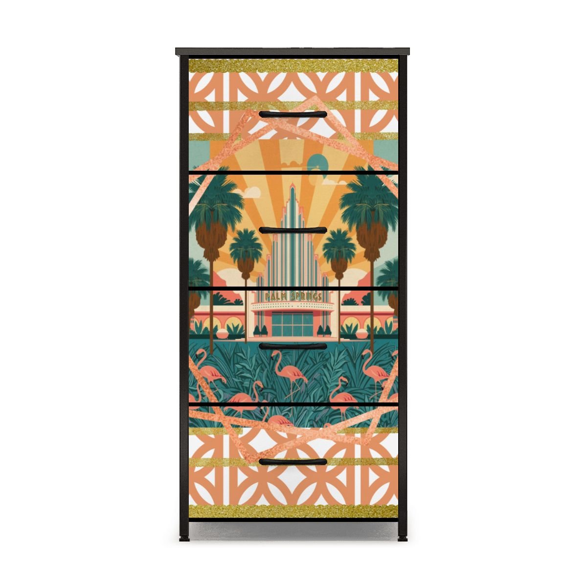 Art Deco Palm Springs California 4 - Drawer Dresser - Splash of Color Co.