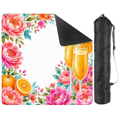 Mahjong And Mimosas Floral Pink And Orange Mahjong Mat - Splash Of Mahj And Color Co.