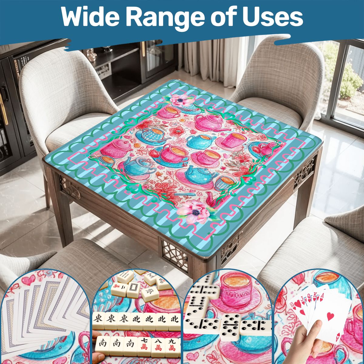 Tea Time Pastel Parlor Mahjong Mat - Splash of Color Co.