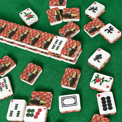 Art Deco Speakeasy Cocktail Shaker American Mahjong Tiles And Carry Case Bundle - Splash Of Mahj And Color Co.