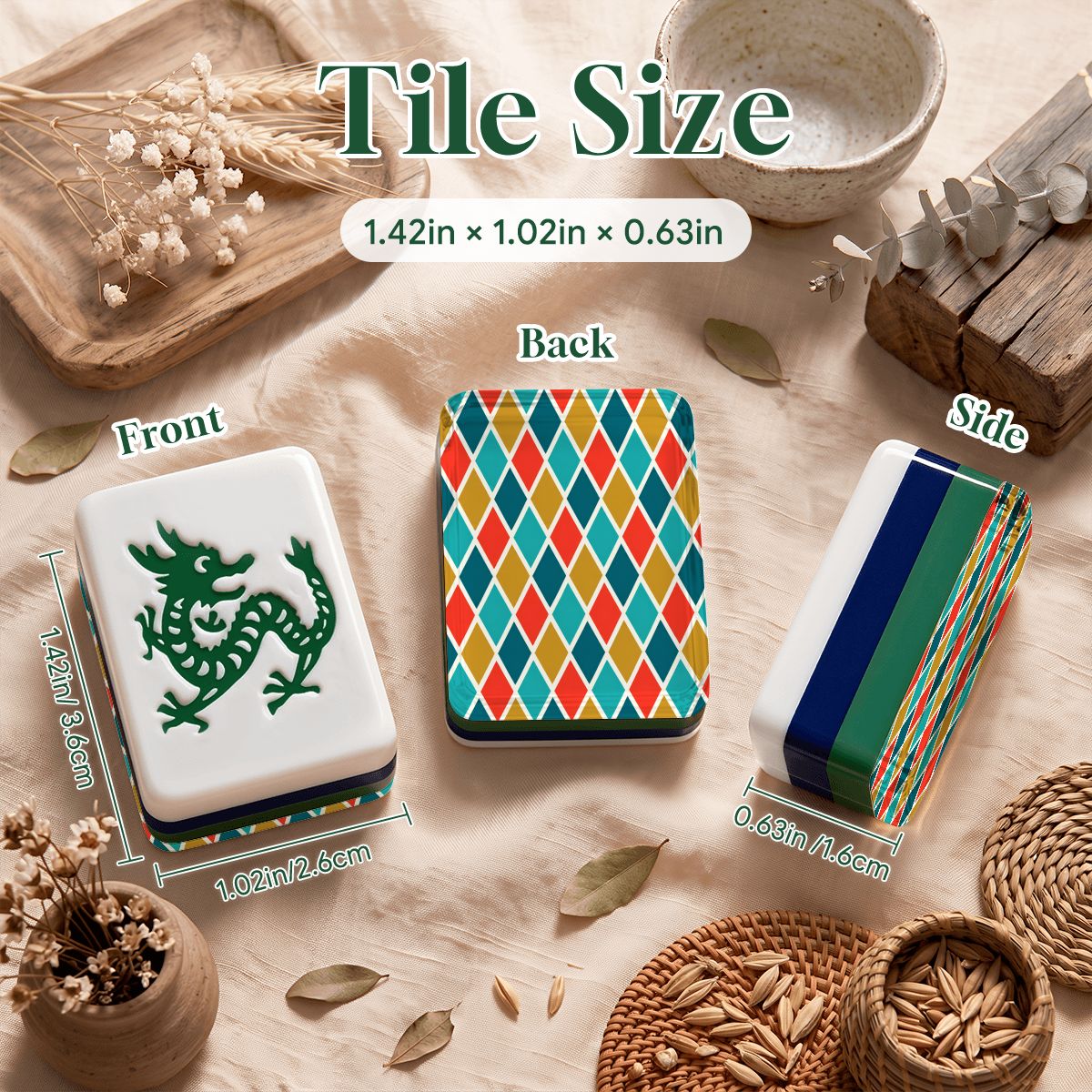 Modtastic Starburst 4 Layer American Mahjong Tiles Blue Green With Carry Case - Splash Of Mahj And Color Co.