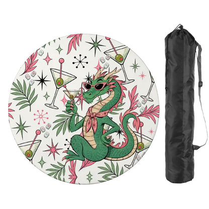 The Tipsy Dragon Round Mahjong Mat - Splash Of Mahj And Color Co.