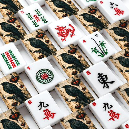Edgar Allen Poe Raven American Mahjong Tiles With Carry Case - Splash Of Mahj And Color Co.