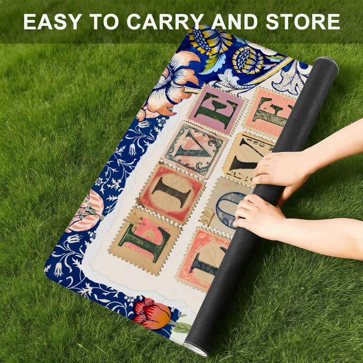 William Morris Inspired Floral Travel Mini Mahjong Mat 20.9"x20.9" - Splash Of Mahj And Color Co.