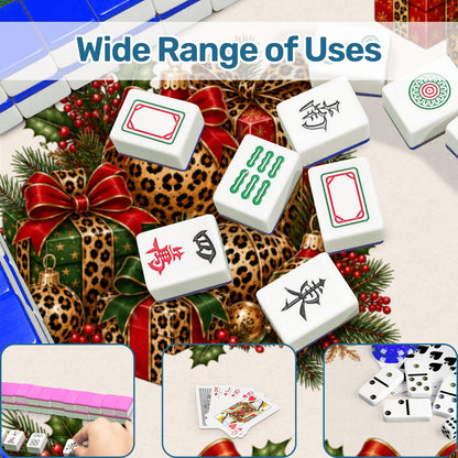 The Leopard Mahjong Christmas Mahjong Mat - Splash Of Mahj And Color Co.