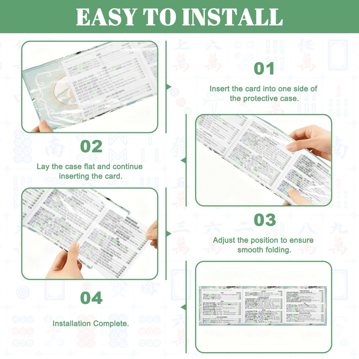 Sage Island Imperial Palm Heritage Collection 4 Mahjong Card Holder with Line Finder - Splash of Color Co.
