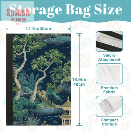 Floral Asian Chinoiserie 4 Mahjong Tile Pusher Racks with Bag - Splash of Color co.