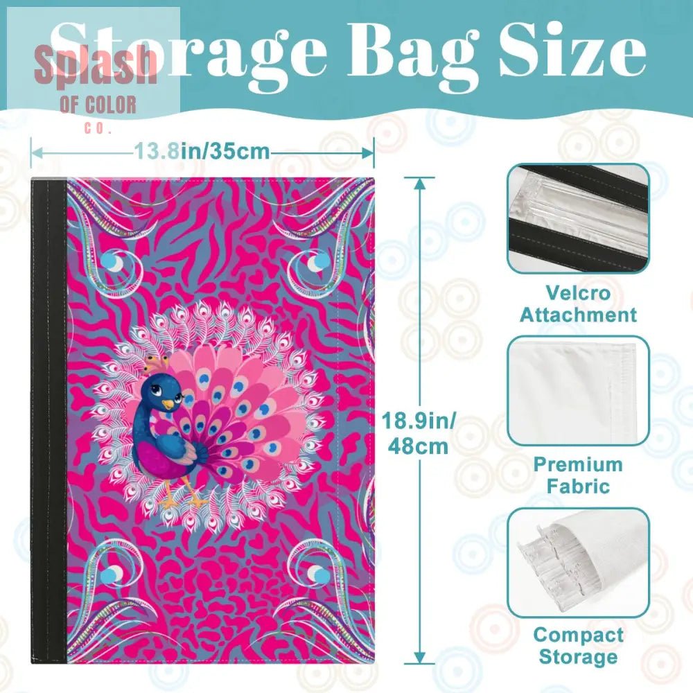 Playful Pink Peacocock 4 Mahjong Tile Pusher Racks with Bag - Splash of Color co.