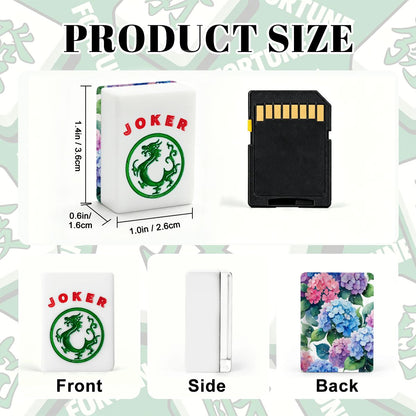 Watercolor Hydrangea Purple Pink, American Mahjong Tiles And Carry Case - Splash Of Mahj And Color Co.