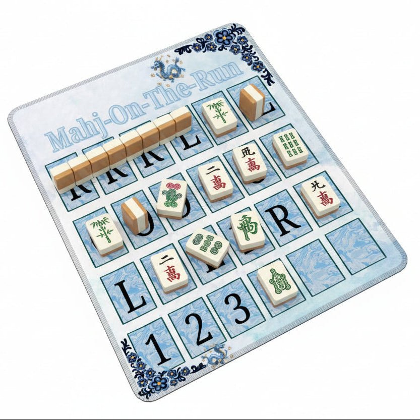 Mahj On The Run Dragon Tales Mini Mahjong Game Pad Stitched Edge (Vertical) - Splash of Color Co.