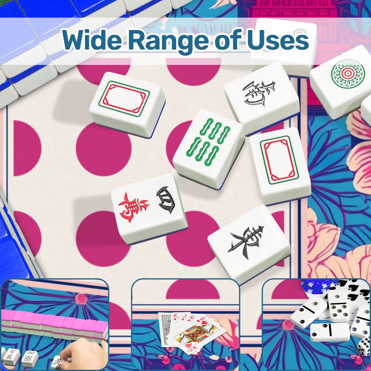 Cheetah Dynasty Pink Pagoda Mahjong Mat - Splash of Color Co.