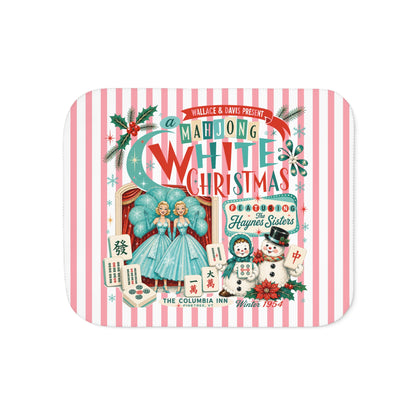 White Christmas Haynes Sisters Mahjong Lover Holiday Sherpa Blanket
