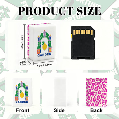 Hot Pink Cheetah Floral Garden American Mahjong Tiles With Carry Case