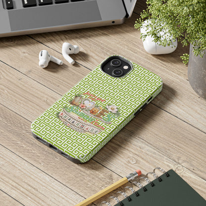 Mahjong Floral Pattern Just A Girl Who Loves Southern Charm and Mahjong Phone Case | Green Geometric Background - Splash of Color Co.