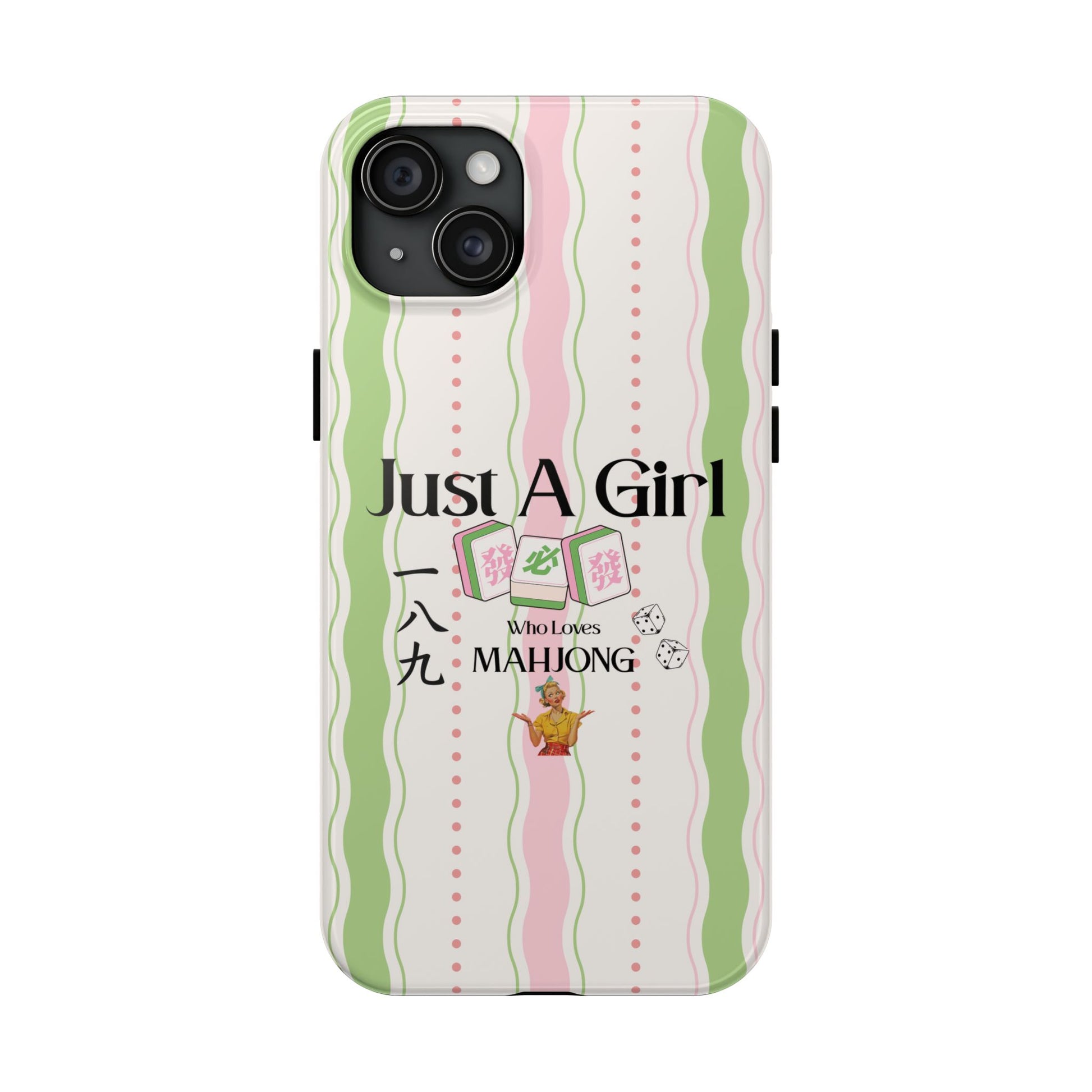 Just A Girl Who Loves Mahjong Phone Case | Mahjong Tiles Pattern - Splash of Color Co.
