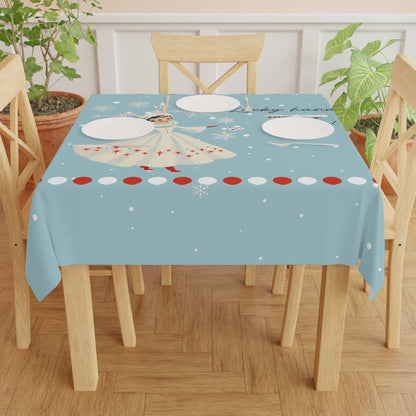 Festive Mahjong Christmas Tablecloth, Lucky Hands Merry Hearts Snowflake Tablecloth