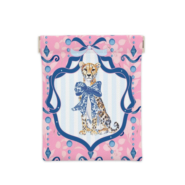 Charleston Cheetah Mahjong Dice Leather Coin Purse - Splash of Color Co.