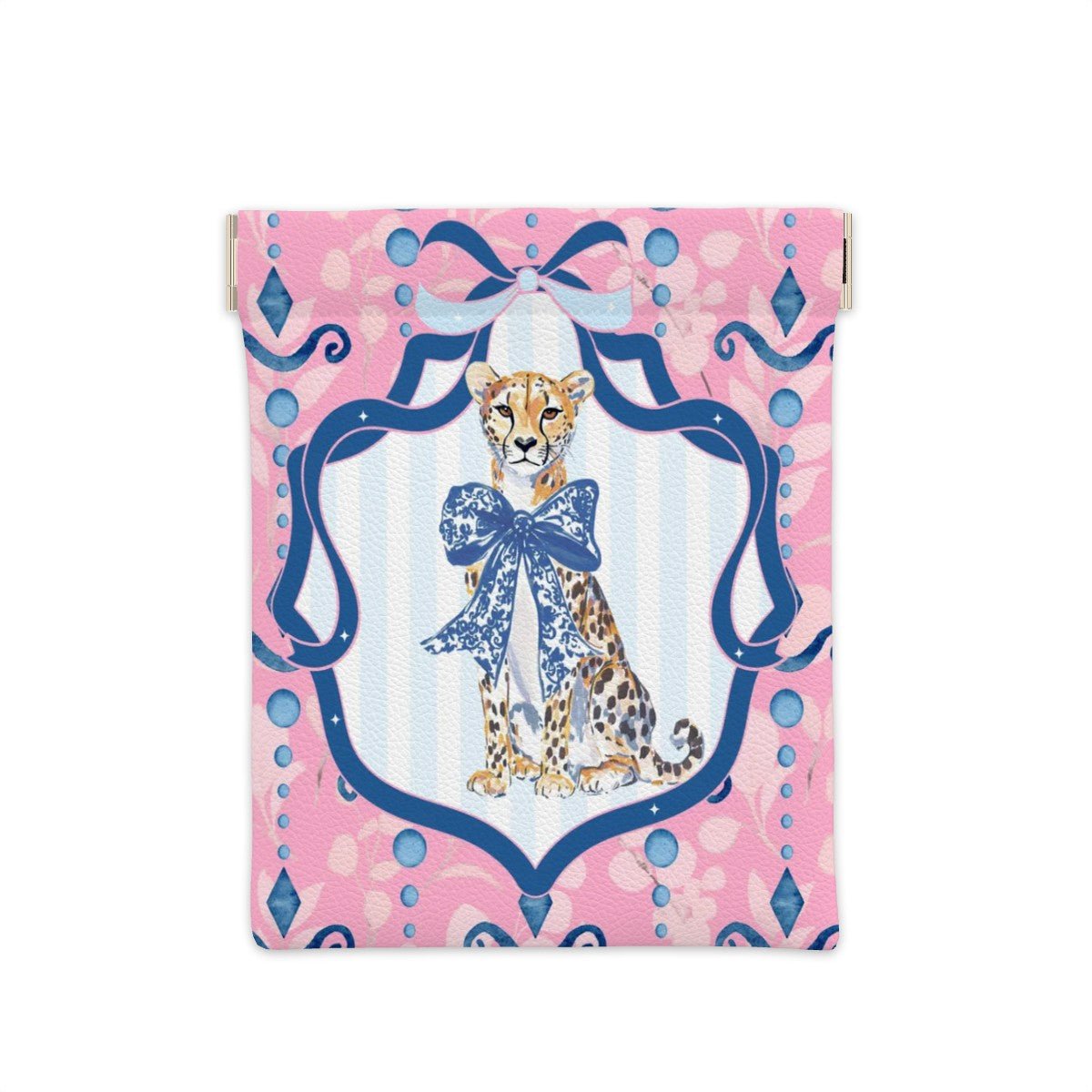 Charleston Cheetah Mahjong Dice Leather Coin Purse - Splash of Color Co.