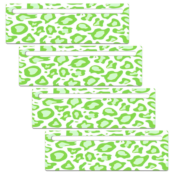 Lime Green Cheetah Print Mahjong Line Reader 4 Pack