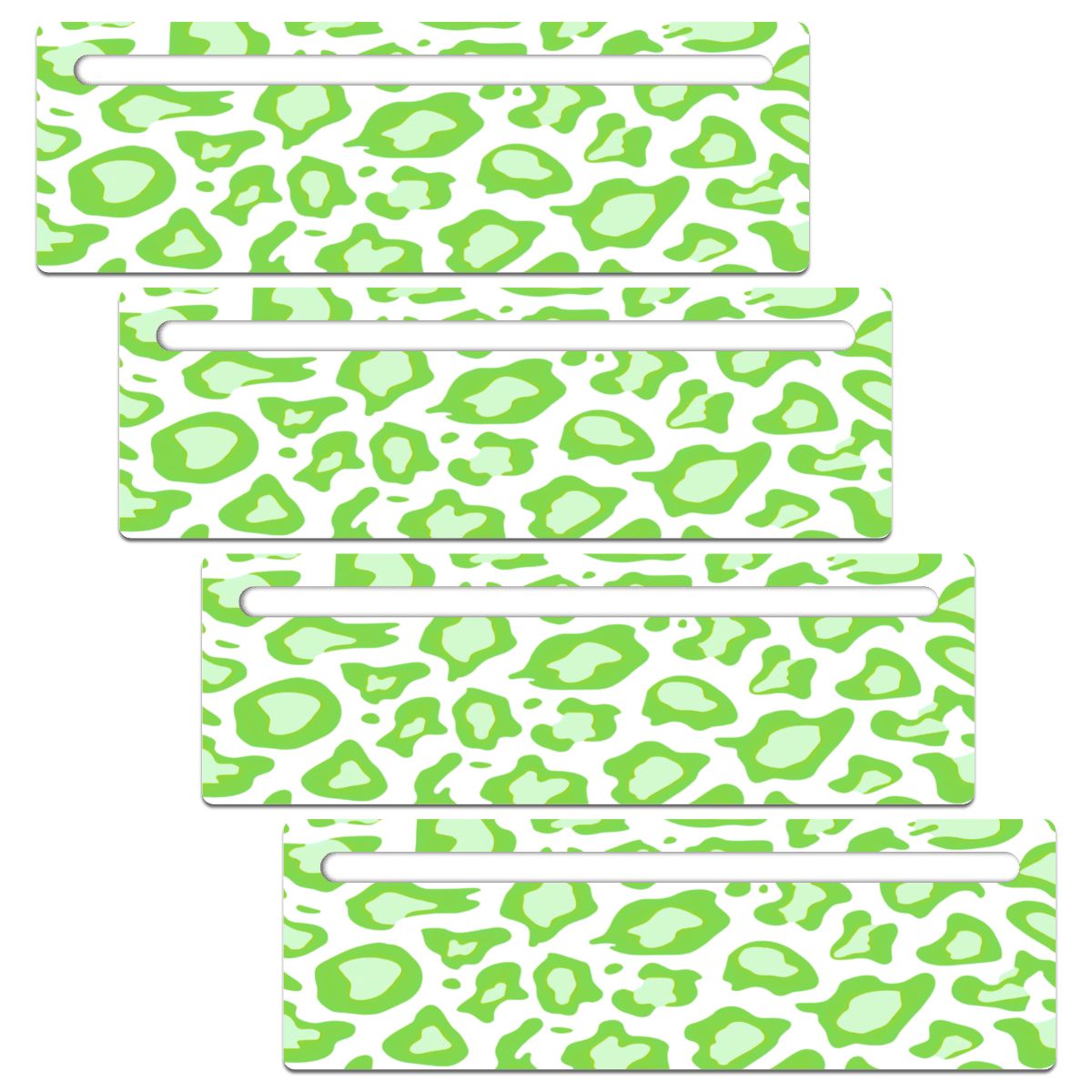 Lime Green Cheetah Print Mahjong Line Reader 4 Pack