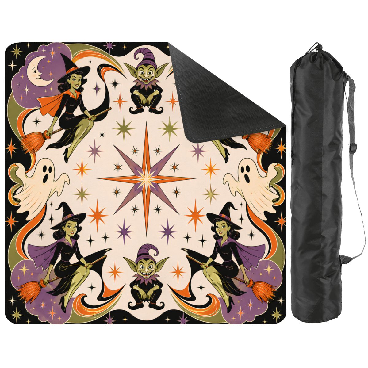 Witchy Woman Ghosts, Goblins Mahjong Halloween Mat - Splash Of Mahj And Color Co.